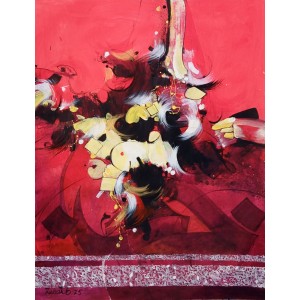 Zohaib Rind, 15 x 21 Inch, Acrylic on Paper, Abstract Painting, AC-ZR-333